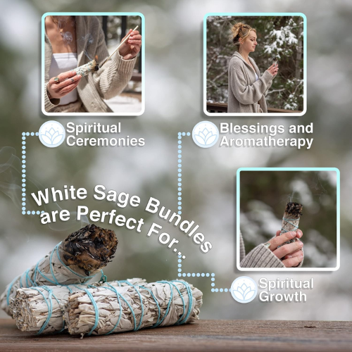 4-Inch Handcrafted White Sage Smudge Sticks