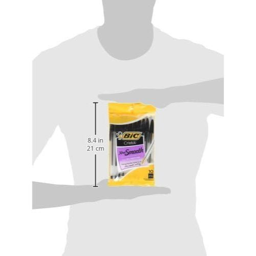 BIC Cristal Xtra Smooth Ballpoint Pen, Medium Point, 1.0mm, Black, 10-Count