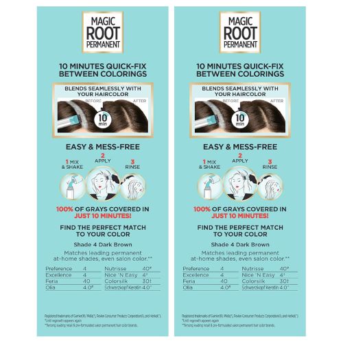 L'Oreal Paris Magic Root Permanent Hair Color Kit 4 Dark Brown (2 Count)