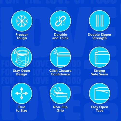 Ziploc Gallon Freezer Bags, Food Storage, Stand-Up Bottom, 80 Count