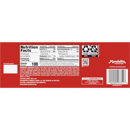 Handi Snacks RITZ Crackers 'N Cheesy Dip School Snacks , 20 Snack Packs