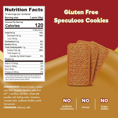 ChocZero Speculoos Cookies Gluten Free No Added Sugar , (30 Count , 9oz)