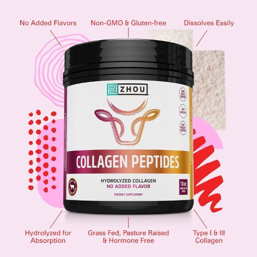 Zhou Collagen Peptides Supplement - 18 oz Jar (46 Servings)