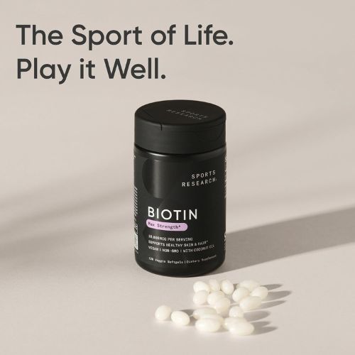 Sports Research® Biotin 10,000mcg w/Coconut Oil, 120 Count Plantgels™