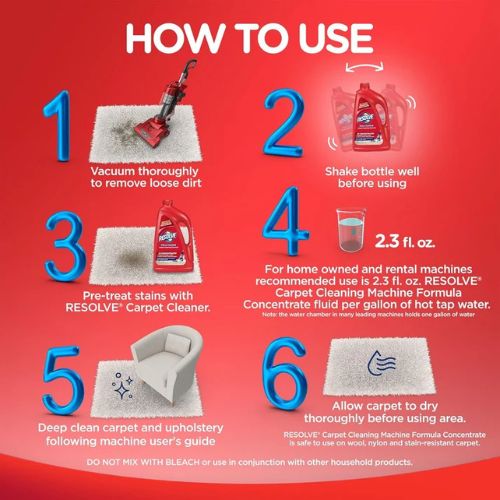 Resolve 2X Concentrated Carpet Cleaner.