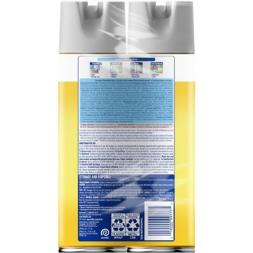 Lysol Disinfectant Spray, Sanitizer, Lemon, 19 oz, 2 Pack