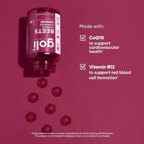 Goli Nutritional Supplement, Beets Cardio Gummy - 60 Count - 100mg