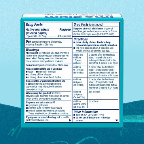 Imodium A-D Diarrhea Relief Caplets, 2mg Loperamide Hydrochloride, 24 Ct