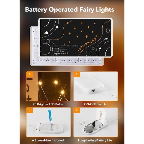 12 Pack 7ft Battery Operated LED Fairy Lights for Xmas Decoration