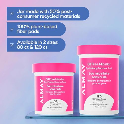 Almay Oil-Free Micellar Eye Makeup Remover Pads, 120 Count