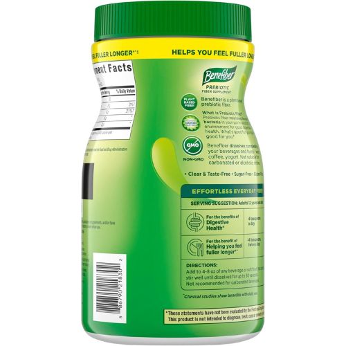 Benefiber Prebiotic Fiber Supplement Powder, Unflavored, 250 Teaspoons