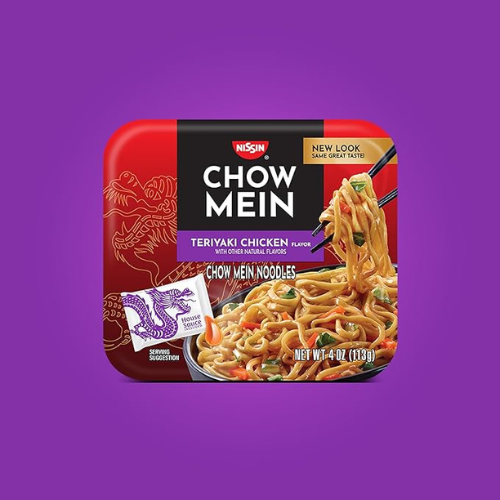Nissin Chow Mein β Teriyaki Chicken, 8-Pack (4 oz Trays)