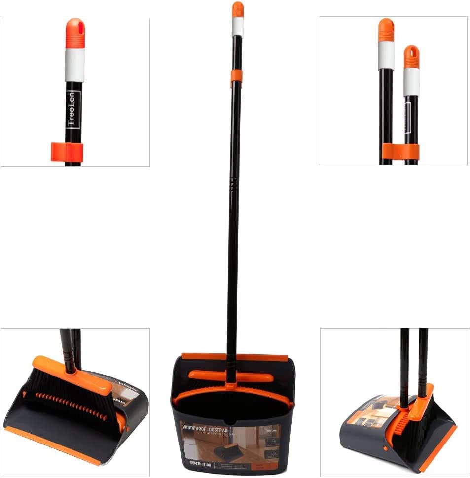 TreeLen Broom & Dustpan Set , Upright Cleaning Made Easy.