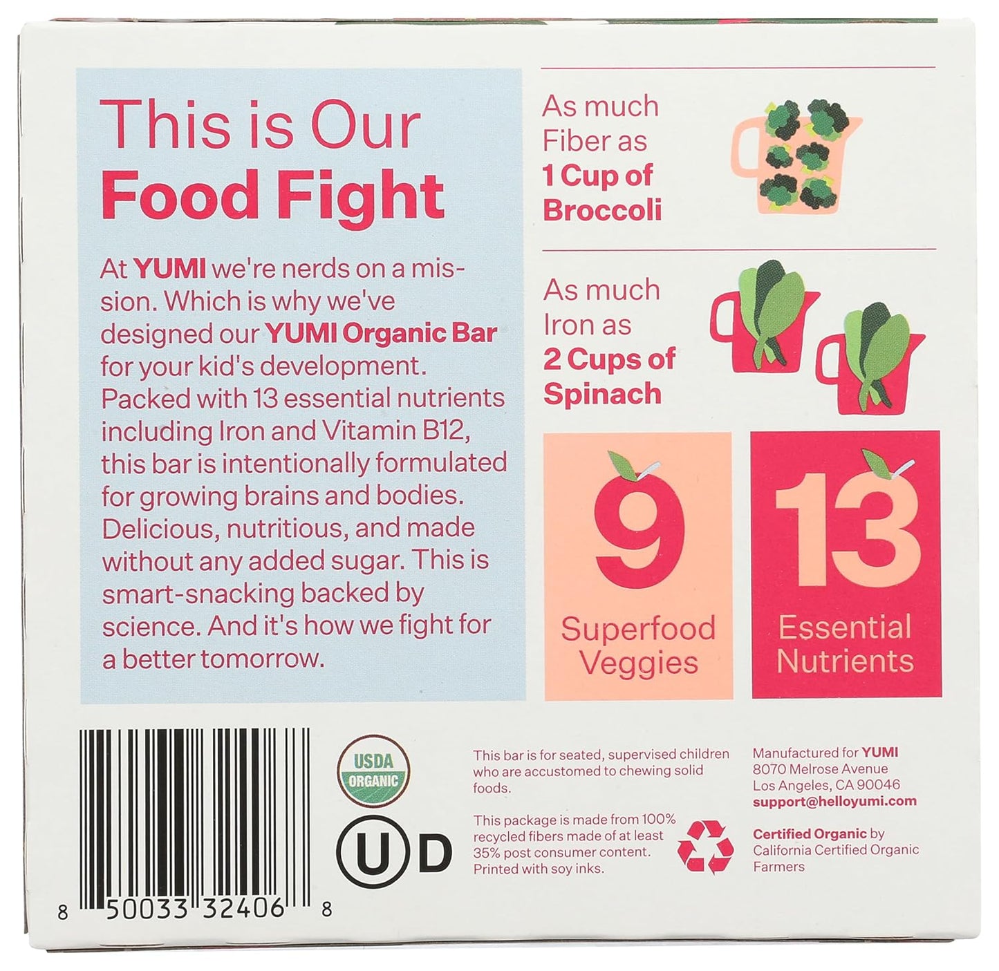 Yumi Strawberry & Rhubarb Organic Bar , Naturally Nourishing & Delicious.