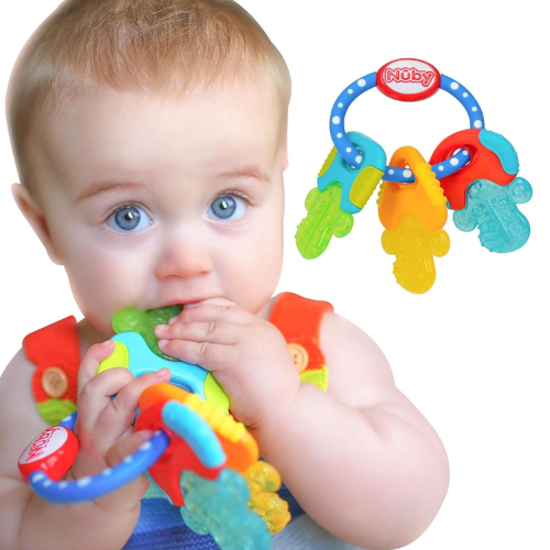 Nuby Blue Ice Gel Teether Keys – Silicone Baby Teething Toy