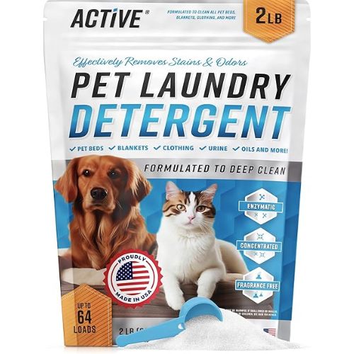 Pet Laundry Detergent – Enzyme Powder, Odor & Stain Remover, 64 Loads