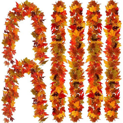 6PCS Maple Leaf Autumn Garland Hanging Fall Vines Table