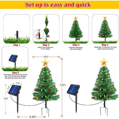 Upgraded Set of 2 Solar Christmas Tree