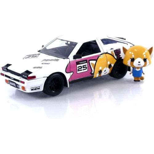 Jada Toys Sanrio 1:24 1986 Toyota Trueno Die-Cast Car & Aggretsuko Figure