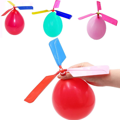 Kids Balloon Helicopter Toy (12 Pack) Fun Flying Party Favors and Outdoor