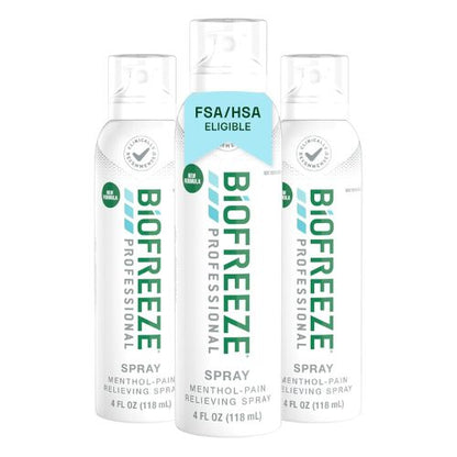 Biofreeze Professional Pain Relief Spray, Cooling Menthol, 4 FL OZ (3 Pack)