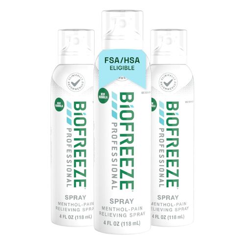 Biofreeze Professional Pain Relief Spray, Cooling Menthol, 4 FL OZ (3 Pack)