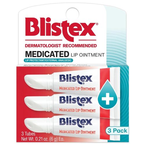 Blistex Medicated Lip Ointment, 24 Hr Moisture, 0.21 oz, 3 Pack