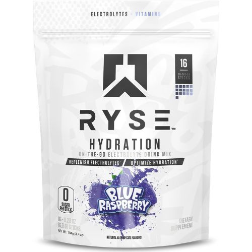 RYSE Hydration Electrolyte Powder Drink Mix Packets 16 Serving Sticks