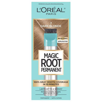 L'Oreal Paris Magic Root Permanent Hair Color Kit, 100% Gray Hair Coverage 7 Dark Blonde (1 Count)