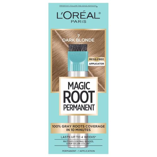 L'Oreal Paris Magic Root Permanent Hair Color Kit, 100% Gray Hair Coverage 7 Dark Blonde (1 Count)