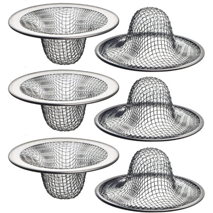 6-Pack Mesh Sink Drain Strainers with 2.125" Top and 1" Basket