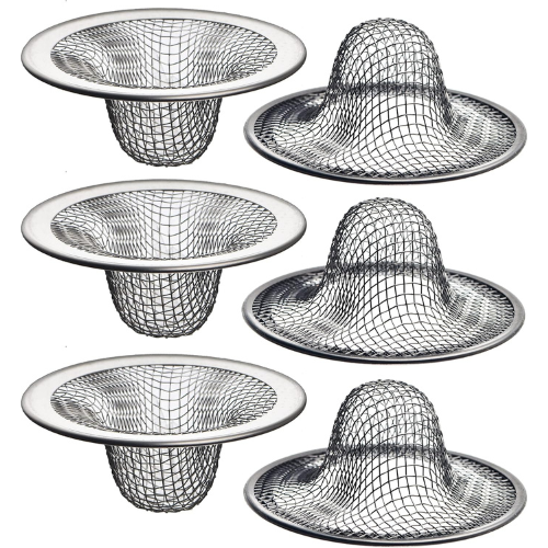 6-Pack Mesh Sink Drain Strainers with 2.125" Top and 1" Basket