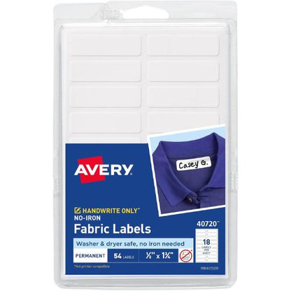Avery No-Iron Fabric Labels, 1/2" x 1-3/4", Washer