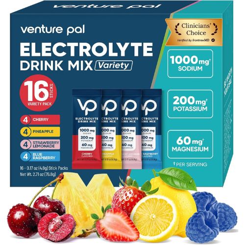 Venture Pal High Sodium Sugar Free Electrolytes Powder Packets, 16 Count