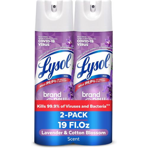 Lysol Disinfectant Spray, Sanitizer, Lavender, 19 oz, 2 Pack