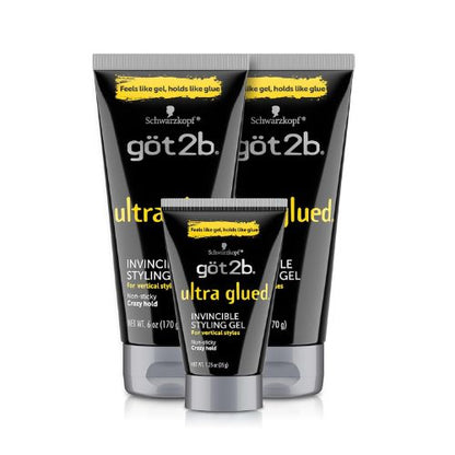 Got2B Ultra Glued Hair Gel, Extra Strong Hold, 6 Fl Oz + 1.25 Fl Oz