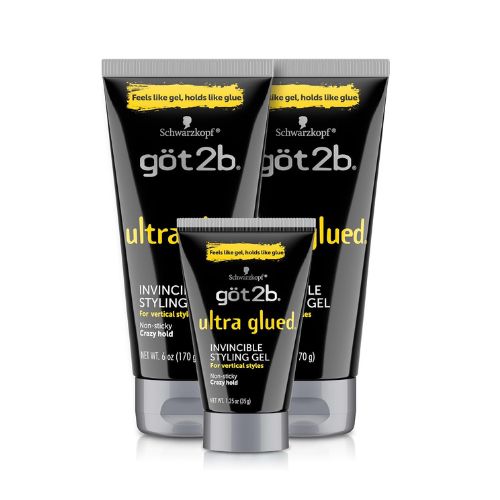 Got2B Ultra Glued Hair Gel, Extra Strong Hold, 6 Fl Oz + 1.25 Fl Oz