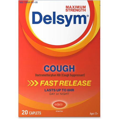 Delsym Maximum Strength Cough Suppressant, Over-the-Counter Medication  20 Count