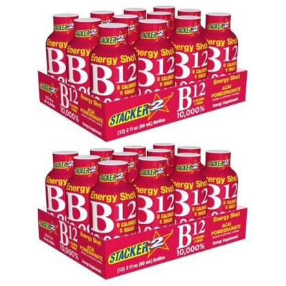Energy Shot Acai & Pomegranate Stacker 2 B12 – 2oz, Case Pack of 24