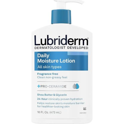 Lubriderm Daily Moisture Body Lotion, Fragrance Free, 16 fl. oz