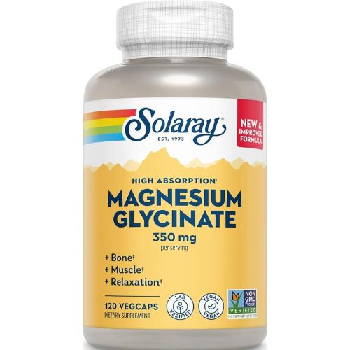 SOLARAY Enhanced Absorption Magnesium Glycinate 350 mg, 120 VegCaps