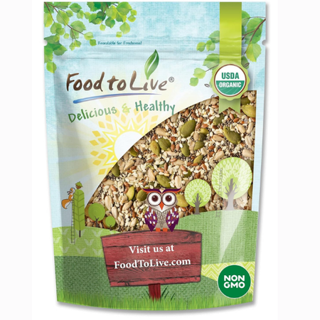 Food to Live Organic Super 5 Seeds Mix, 2.5 Pounds