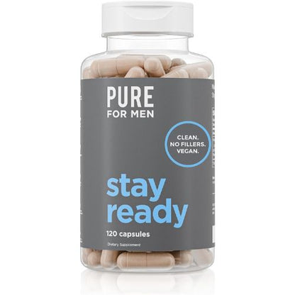 Pure for Men Stay Ready Fiber Supplement Psyllium Husk (120 Vegan Capsules)