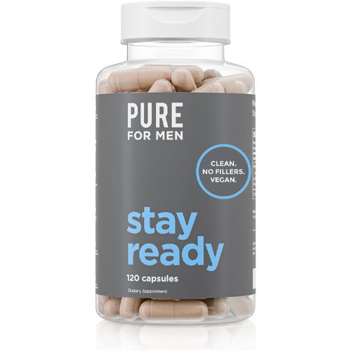 Pure for Men Stay Ready Fiber Supplement Psyllium Husk (120 Vegan Capsules)
