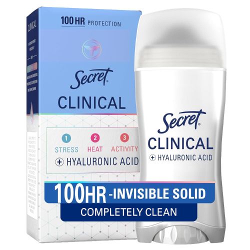 Secret Clinical Strength Invisible Solid Antiperspirant Deodorant for Women, 100HR Sweat