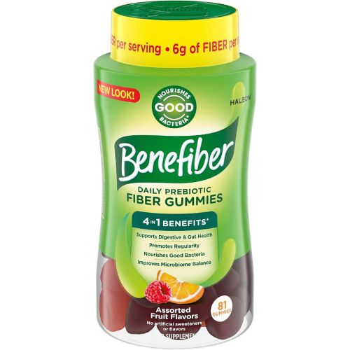 Benefiber Prebiotic Fiber Supplement Gummies, Assorted Fruit Flavor, 81 Ct