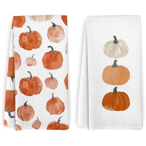 Fall Pumpkin Decor Kitchen Towels and Dishcloths