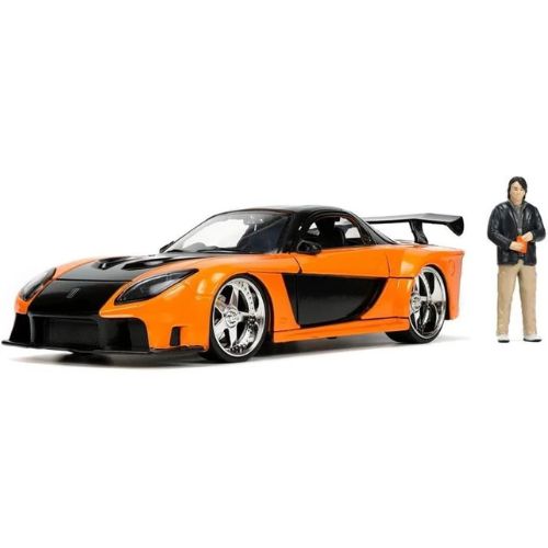 Jada Toys Fast & Furious 1:24 1995 Mazda RX-7 Widebody Die-Cast Car w/Han's 2.75" Die-Cast Figure