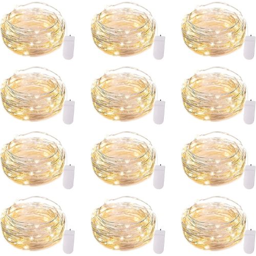 12 Pack 7ft Battery Operated LED Fairy Lights for Xmas Decoration