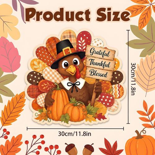 Turkey Pumpkin Wooden Sign for Front Door